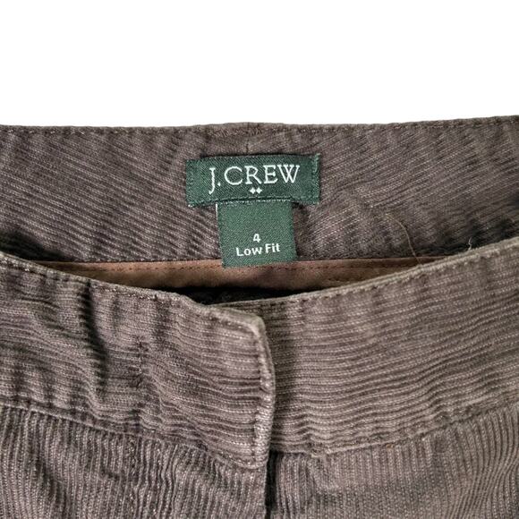 J.Crew Women’s Brown Corduroy Pants Size 4 Low Fit Straight Leg Cotton Trousers - Picture 3 of 8